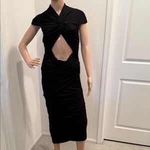 Elegant Ronny Kobo Black Cut-Out Dress